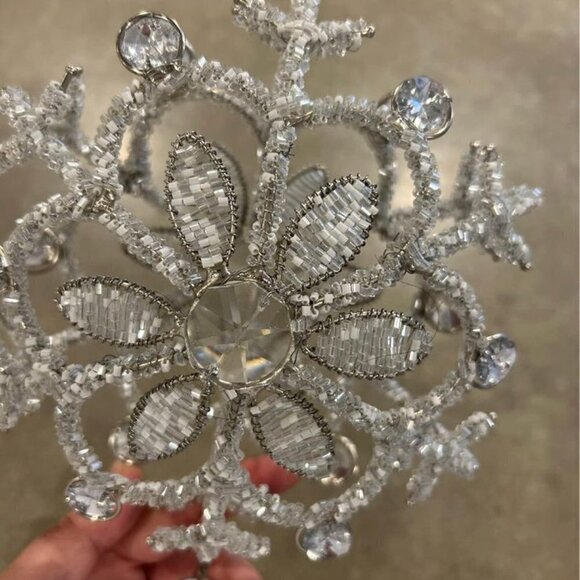 Christmas tree topper. Silver/beaded. New! - Picture 6 of 10